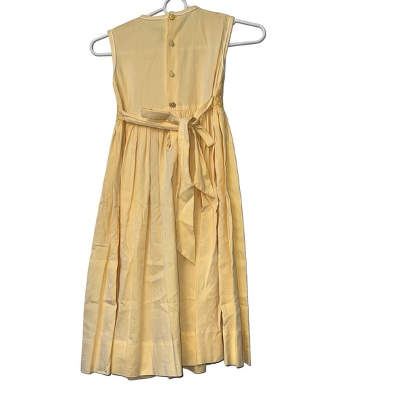 Pervenche Classic Traditional Church Smocked Dress Embroidered Yellow French 7 - Picture 2 of 3